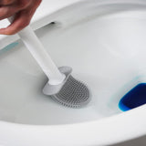 Silicone toilet brush with stand