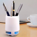 Multifunctional 4 Compartment Pen Holder with Bluetooth Speaker 5 W Bluetooth Speaker Laptop / Desk Speaker / Table Lamp / Night Lamp Smart Color Changing Pen Stand Wireless Bluetooth Speaker