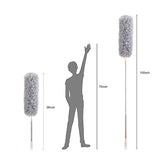 Microfiber Dusters for Cleaning, Telescoping Feather Duster with 100 inches Extendable Handle Pole (Free Gifts - 2 Pcs Microfiber wash Basin Hanging Hand Towel )