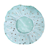 Adjustable shower cap suitable for various head sizes.