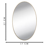 Frameless oval mirror for stylish wall decor.