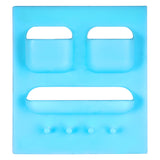 Soap dish with built-in toothbrush and toothpaste storage