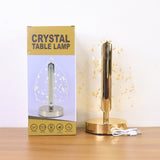 Premium Golden Crystal Leaf-Shaped LED Table Lamp (1 Pc)