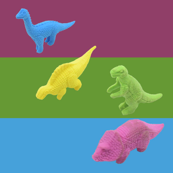 4310 Small Dinosaur Shaped Erasers Animal Erasers for Kids, Dinosaur Erasers Puzzle 3D Eraser, Desk Pets for Students, Soft Non-Dust Stationery Activity Toy, for School Supplies (4 Pc Set)