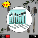 Complete set of stainless steel cutlery