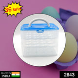 3-layer egg storage container with 36 compartments, ideal for fridge organization