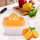 Plastic juicer for lime and orange with strainer and handle