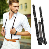 Heavy-duty elastic suspenders with 3 clips.