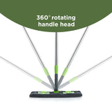 Multipurpose microfiber flat mop, 360-degree rotating, telescopic handle, multi-color.