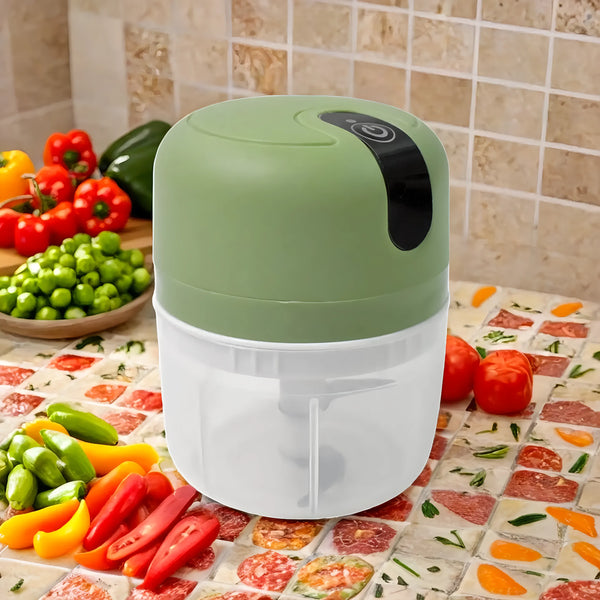 Wireless Usb Rechargeable Mini Electric Garlic Machine  Chopper 3 Blades (300ml)