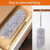 Microfiber Dusters for Cleaning, Telescoping Feather Duster with 100 inches Extendable Handle Pole (Free Gifts - 2 Pcs Microfiber wash Basin Hanging Hand Towel )