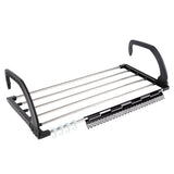 Adjustable folding clothes drying rack with multiple tiers for hanging clothes