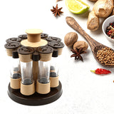 Revolving Spice Rack, 8 Spice jars with 120 ml, Condiment Set