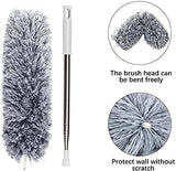 Microfiber Dusters for Cleaning, Telescoping Feather Duster with 100 inches Extendable Handle Pole (Free Gifts - 2 Pcs Microfiber wash Basin Hanging Hand Towel )