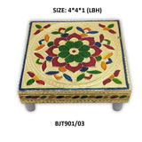 Decorative wooden chowki for pooja and seating