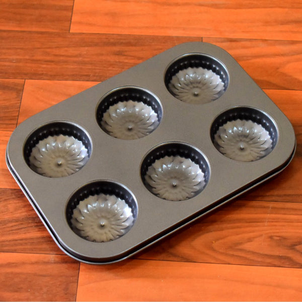 6 slot non-stick baking mold for muffins