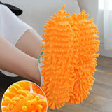 Washable dust mop slippers for easy and effective floor cleaning.