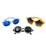 Trendy sunglasses with multi-color frames and unique shapes