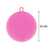 Non-stick silicone sponge for dishes, available in various colors.