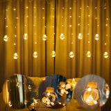 Plastic curtain string lights with 12 wish balls