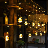 Warm white wish ball curtain lights with 8 modes