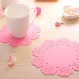 5976 Kitchen Gadget Accessories Plate Cup Mat Rose, Simple Circular Coasters for Kitchen Cafe Restaurant, Place mats for Dining Table, Coasters, Tabletop Protection, Anti-Scald Easy to clean (1 Pc)