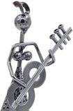 Girl musician pen stand with bass guitar showpiece.