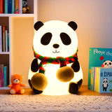 Panda 7-Color LED Silicone Touch Lamp (1 Pc) with Rechargeable Night light and Touch Gesture for Kids’ Room, Soft Glow Decor for a Peaceful Sleep and an Adorable Christmas Gift (1 Pc)