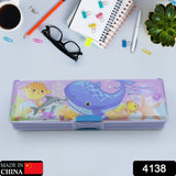 Double deck pencil box with colorful cartoon design