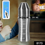 Ganesh Stainless Steel Baby Feeding Bottle, Milk Bottle for New Born / Infants / Toddler Up to 3 Years, BFA Free (250 ML Approx)