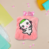 6532 Pink Cartoon small Hot Water Bag with Cover for Pain Relief, Neck, Shoulder Pain and Hand, Feet Warmer, Menstrual Cramps.