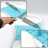 Adjustable cut and wash kitchen accessory for convenient vegetable prep.