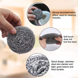 Stainless steel scrubber for kitchen and household cleaning. Pack of 6 durable and effective scourers.