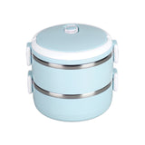 Multi-layered stainless steel lunch box, two layers.