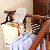 Multi-tier adjustable clothes drying rack, foldable and easy to store