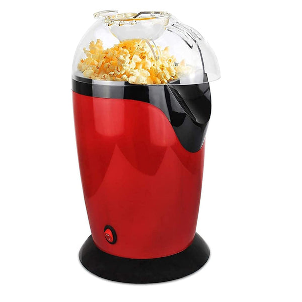 Hot air popcorn maker in action