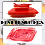 Lunch box with rectangular shape and 2 compartments