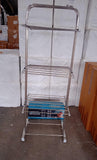 3 Layer Foldable Stainless Steel Cloth Drying Stand with Wheels