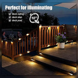 Solar Decorative Lights, Waterproof Durable Garden Atmosphere Lights Stair Lights Railing Lights Step Steps Lights for Outdoor Patio Courtyard Stair Step Fence Patio Stairs,Yard, Garden Pathway ( 4 Pc Set)