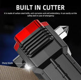 8 In 1 Portable 3w Rechargeable Torch LED Flashlight Long Distance Beam Range, Hammer and Strong Magnets, Window Glass and Seat Belt Cutter 4 Modes for Car Camping Hiking Indoor Outdoor