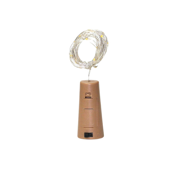 Wine Bottle Cork String Light | Multi LED / 2M Cable Length Copper Wire Battery Operated Warm white / 1 Pc)