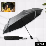 12744 2 Fold Manual Open Umbrella| Windproof, Sunproof & Rainproof with Sturdy Steel Shaft & Wrist Straps | Easy to Hold & Carry | Umbrella for Women, Men & Kids