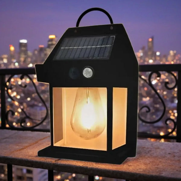 Solar Wall Lights Outdoor, Wireless Auto Chargeable Porch Lights Fixture, Solar Wall Lamp with 3 Modes & Motion Sensor, Waterproof Exterior Lighting with Panel for Front Door, Security