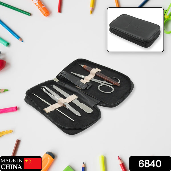 Complete manicure set with 6 tools and stylish travel case