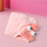 Soft Microfiber Cartoon Design Hair Drying Towel Wrap with Button Closure (1 Pc)