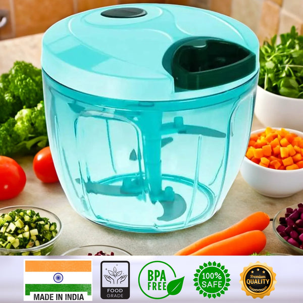 Mini Handy Manual Stainless Steel 5 Blades Chopper for Vegetables, Fruits, Nuts & Onions (750 Ml)