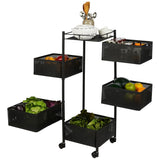 5 Layer Multipurpose Kitchen Storage Trolley with Wheels