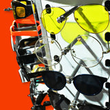 Countertop sunglasses display rack with rotating feature