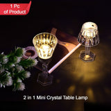 2in1 Transparent Mini Crystal Table Lamp with Reflection Light