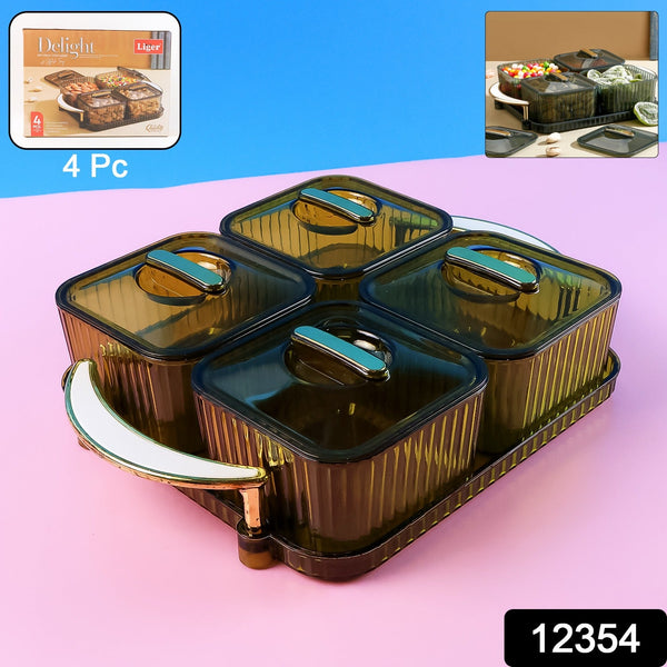 Liger Premium 4-Slot Dryfruit Storage Box